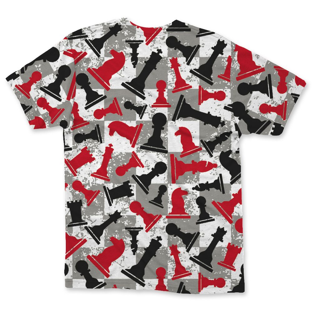 Fire-Red-5s-NastyJamz-T-Shirt-Match-Pattern-Chess-All-Over-Print