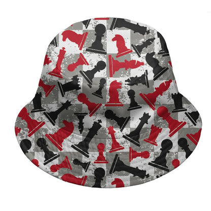 Fire-Red-5s-NastyJamz-Bucket-Hat-Match-Pattern-Chess-All-Over-Print