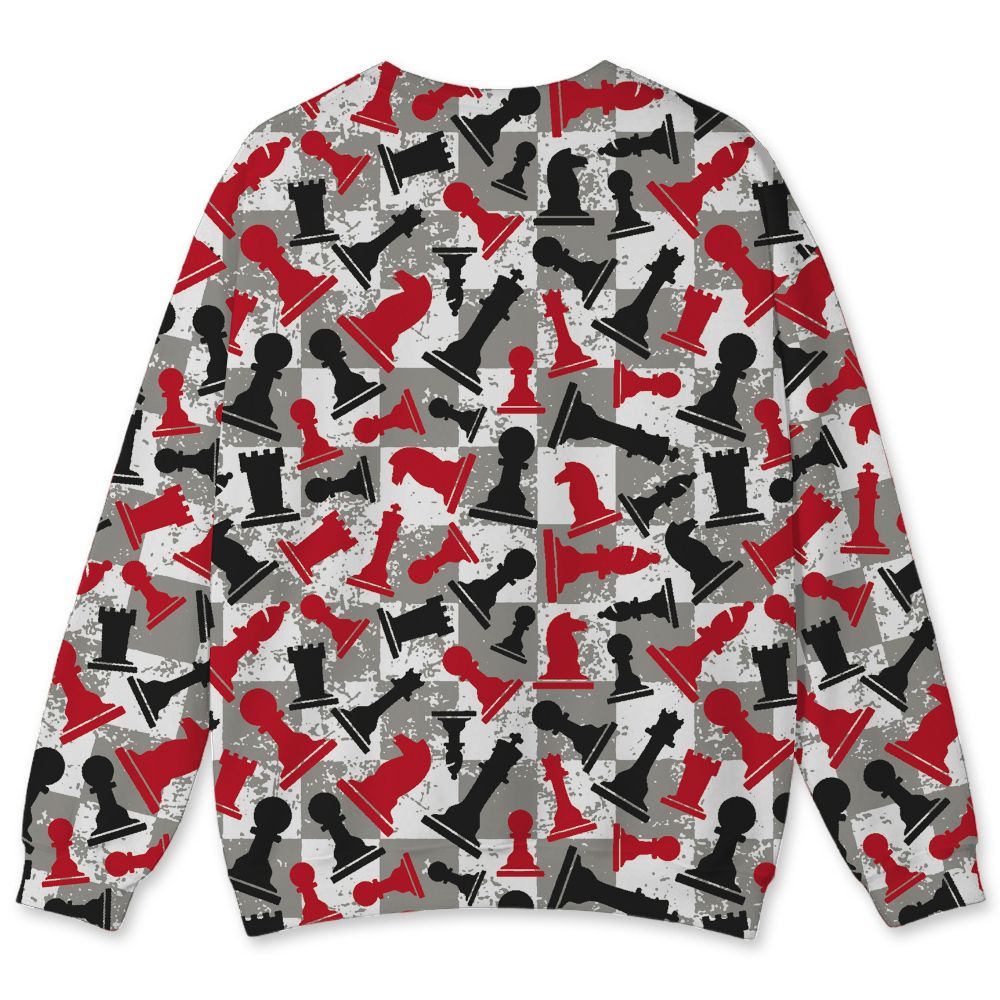 Fire-Red-5s-NastyJamz-Sweatshirt-Match-Pattern-Chess-All-Over-Print