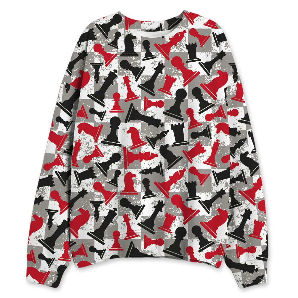 Fire-Red-5s-NastyJamz-Sweatshirt-Match-Pattern-Chess-All-Over-Print