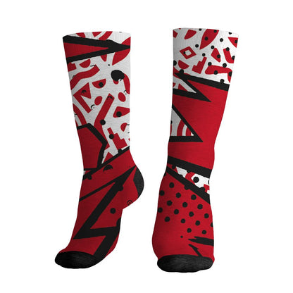 Fire-Red-5s-NastyJamz-Socks-Match-Pattern-Geometric-All-Over-Print