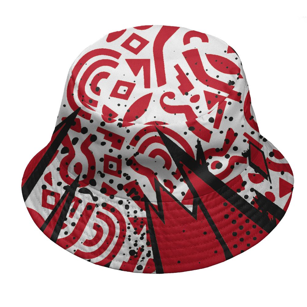 Fire-Red-5s-NastyJamz-Bucket-Hat-Match-Pattern-Geometric-All-Over-Print