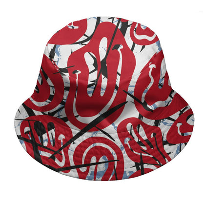 Fire-Red-5s-NastyJamz-Bucket-Hat-Match-Smile-Through-The-Pain-All-Over-Print