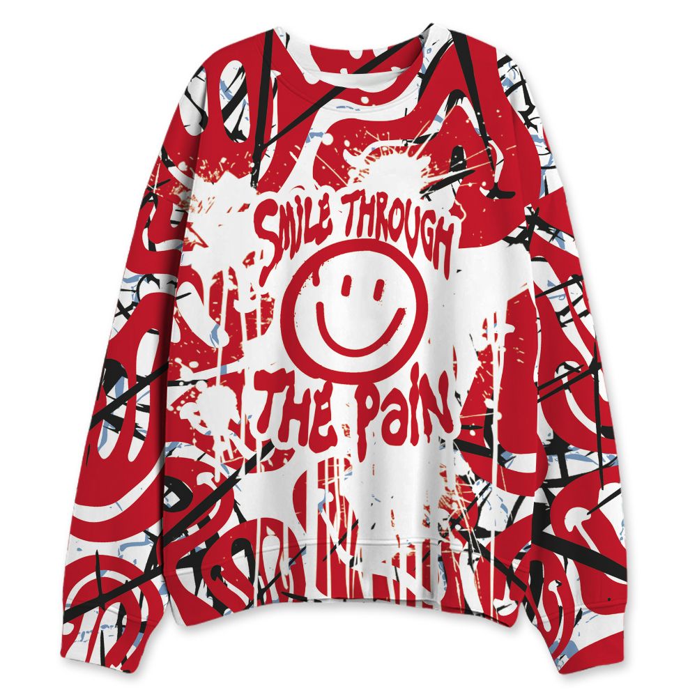 Fire-Red-5s-NastyJamz-Sweatshirt-Match-Smile-Through-The-Pain-All-Over-Print