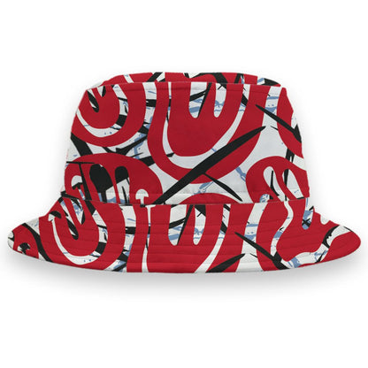 Fire-Red-5s-NastyJamz-Bucket-Hat-Match-Smile-Through-The-Pain-All-Over-Print