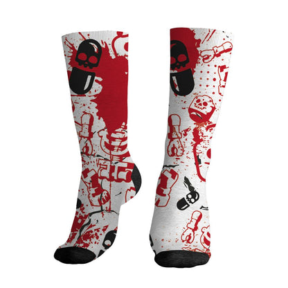 Fire-Red-5s-NastyJamz-Socks-Match-Glowing-Heart-Inside-All-Over-Print