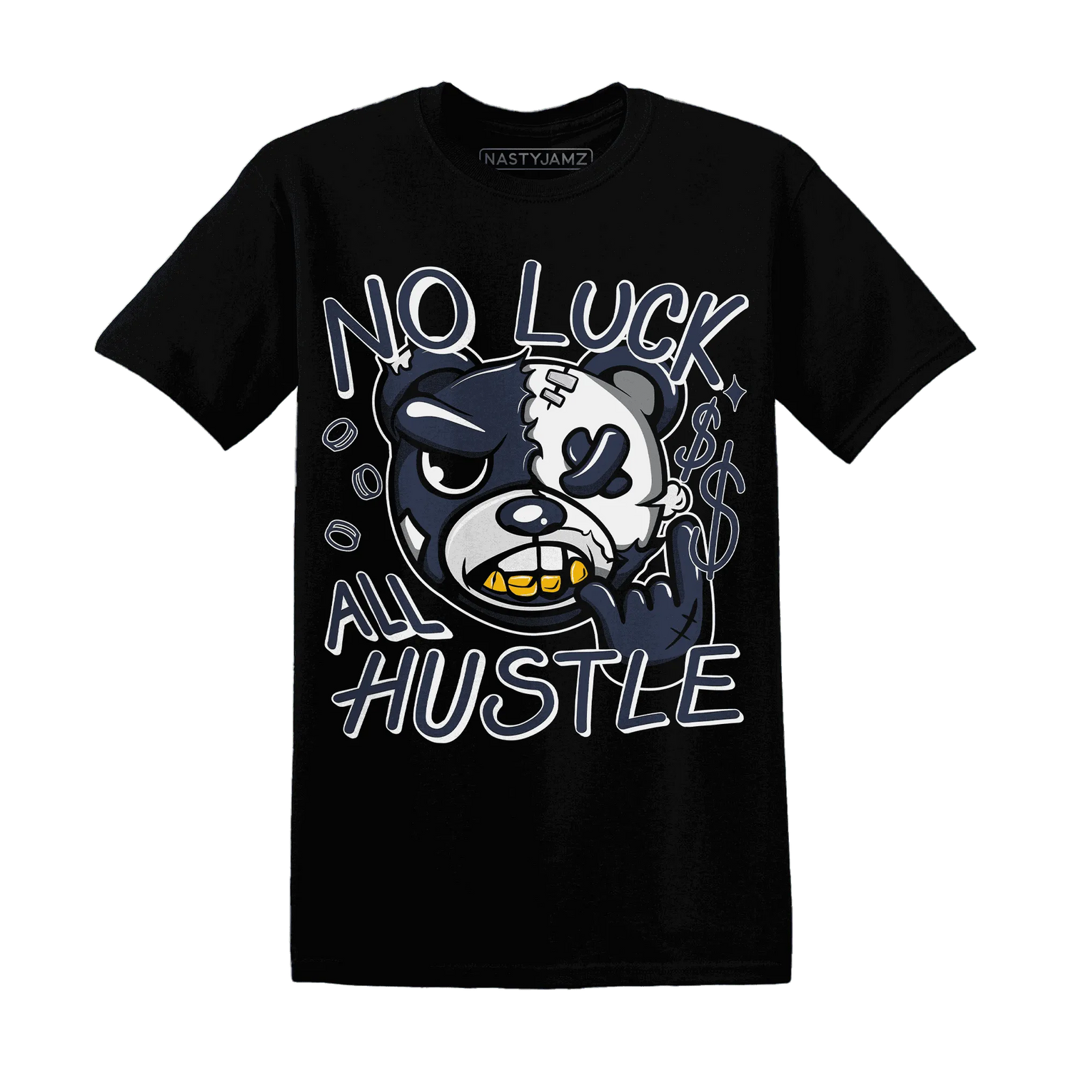 White-Navy-6s-T-Shirt-Match-All-Hustle