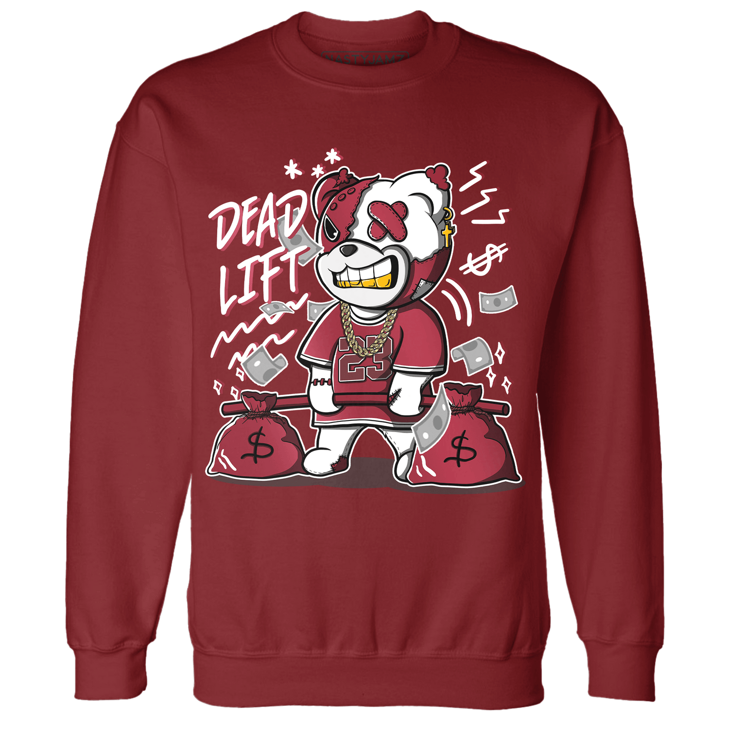 High 85 Metallic Burgundy 1s Sweatshirt Match BER 23 Deadlift - NastyJamz
