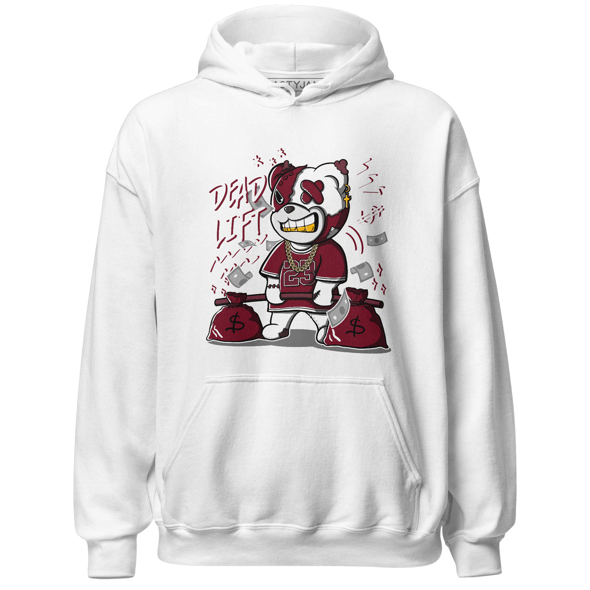 High White Team Red 1s Hoodie Match BER 23 Deadlift - NastyJamz