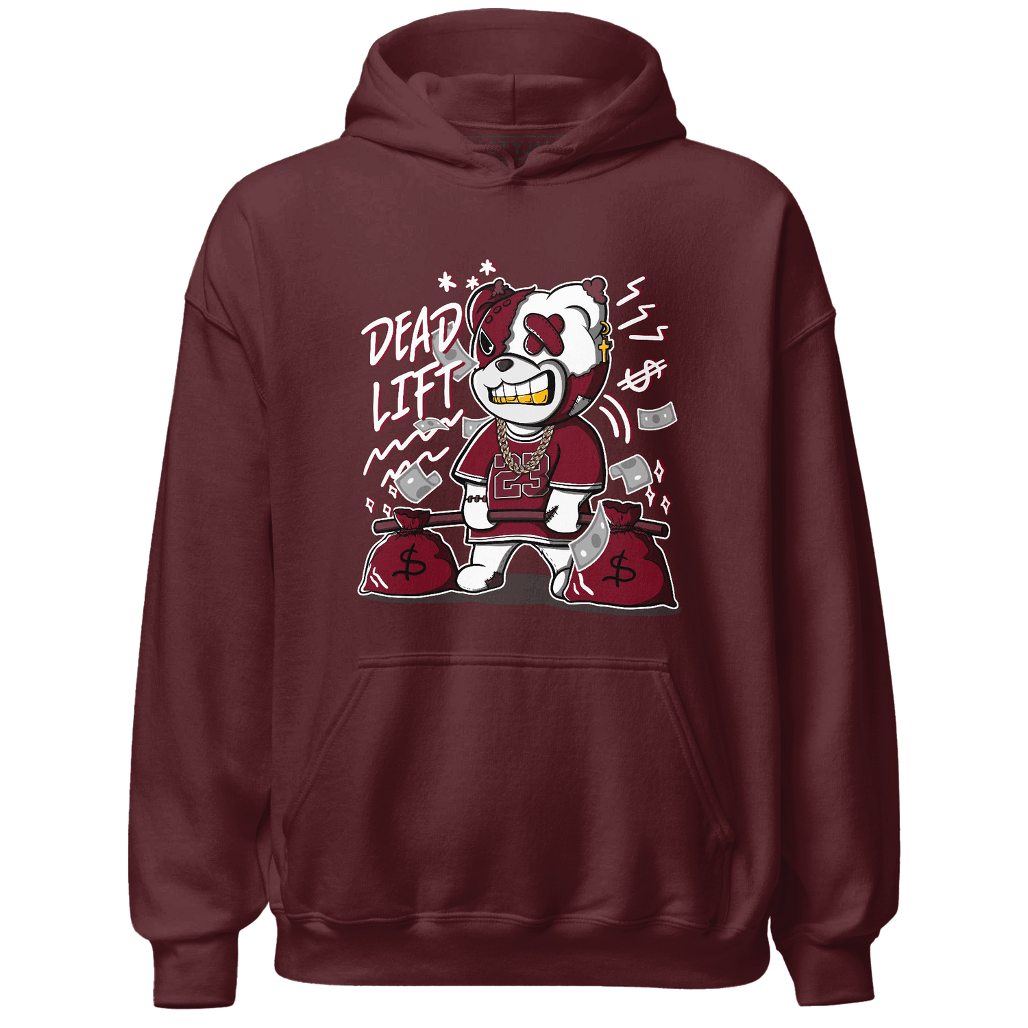 High White Team Red 1s Hoodie Match BER 23 Deadlift - NastyJamz