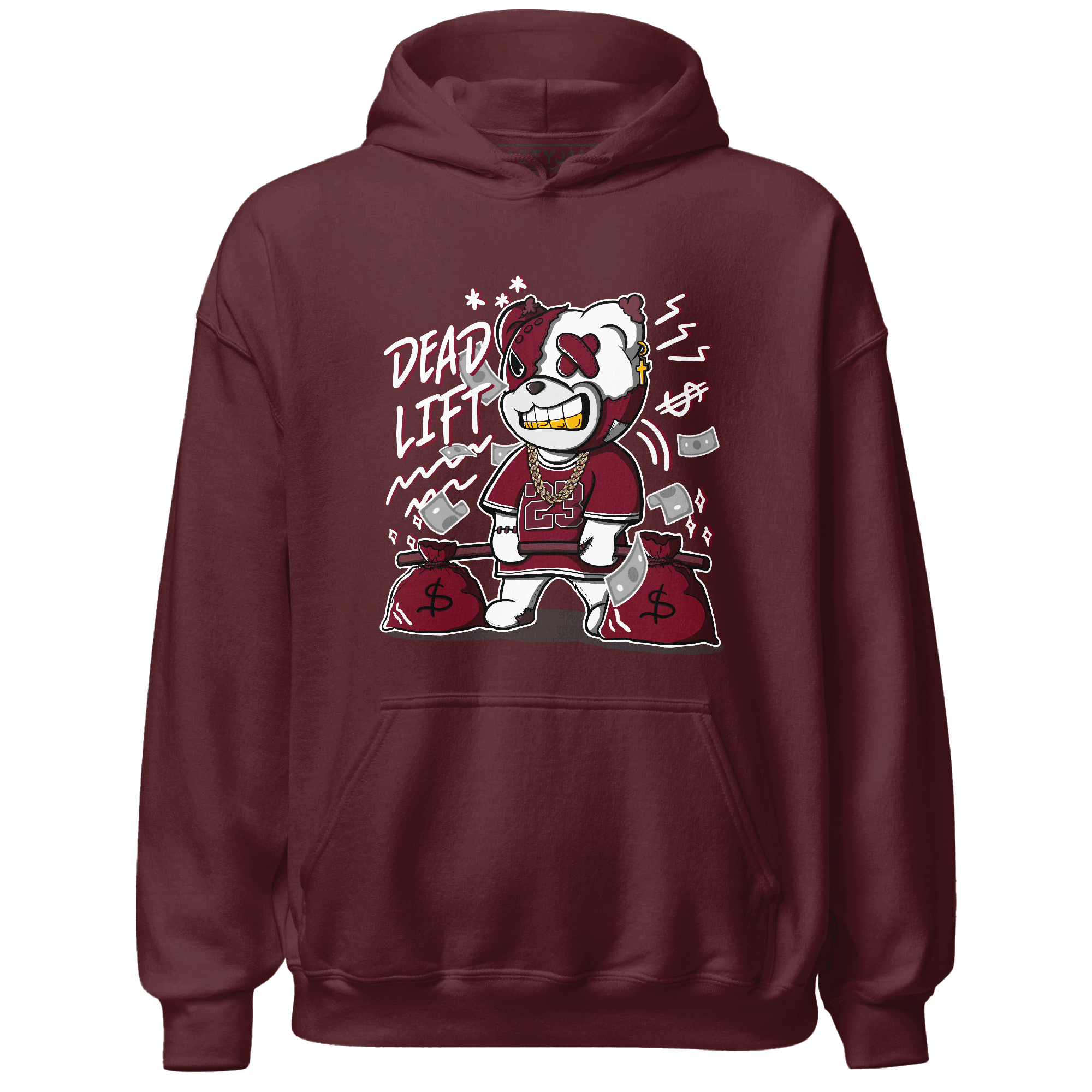 High White Team Red 1s Hoodie Match BER 23 Deadlift - NastyJamz