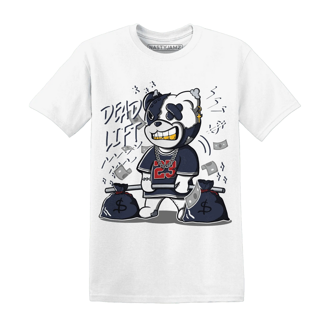 White-Navy-6s-T-Shirt-Match-BER-23-Deadlift