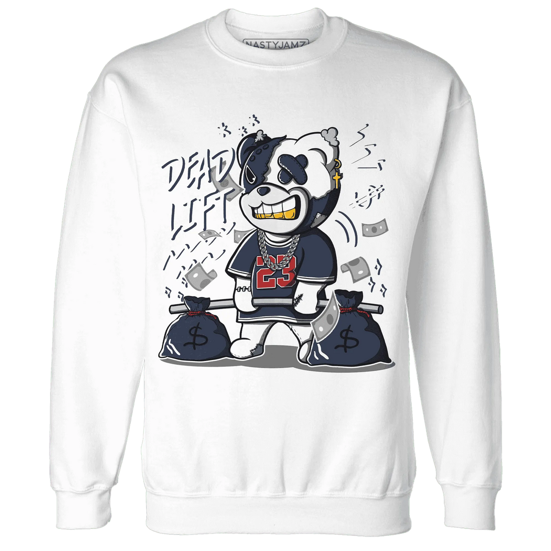 White-Navy-6s-Sweatshirt-Match-BER-23-Deadlift