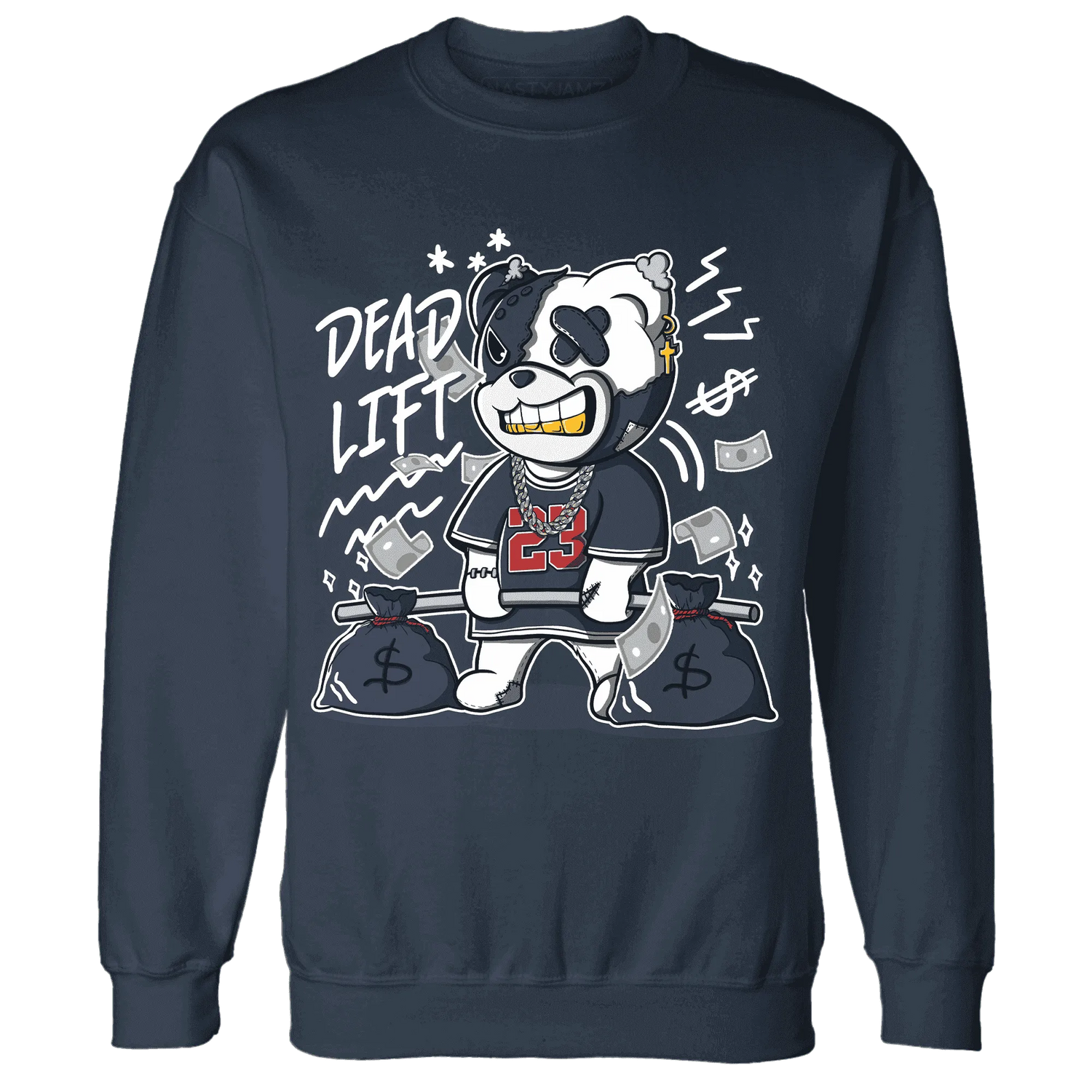 White-Navy-6s-Sweatshirt-Match-BER-23-Deadlift