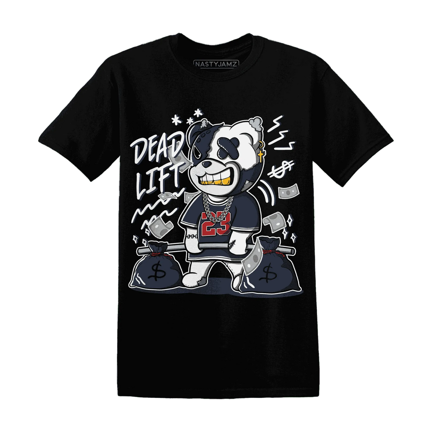 White-Navy-6s-T-Shirt-Match-BER-23-Deadlift