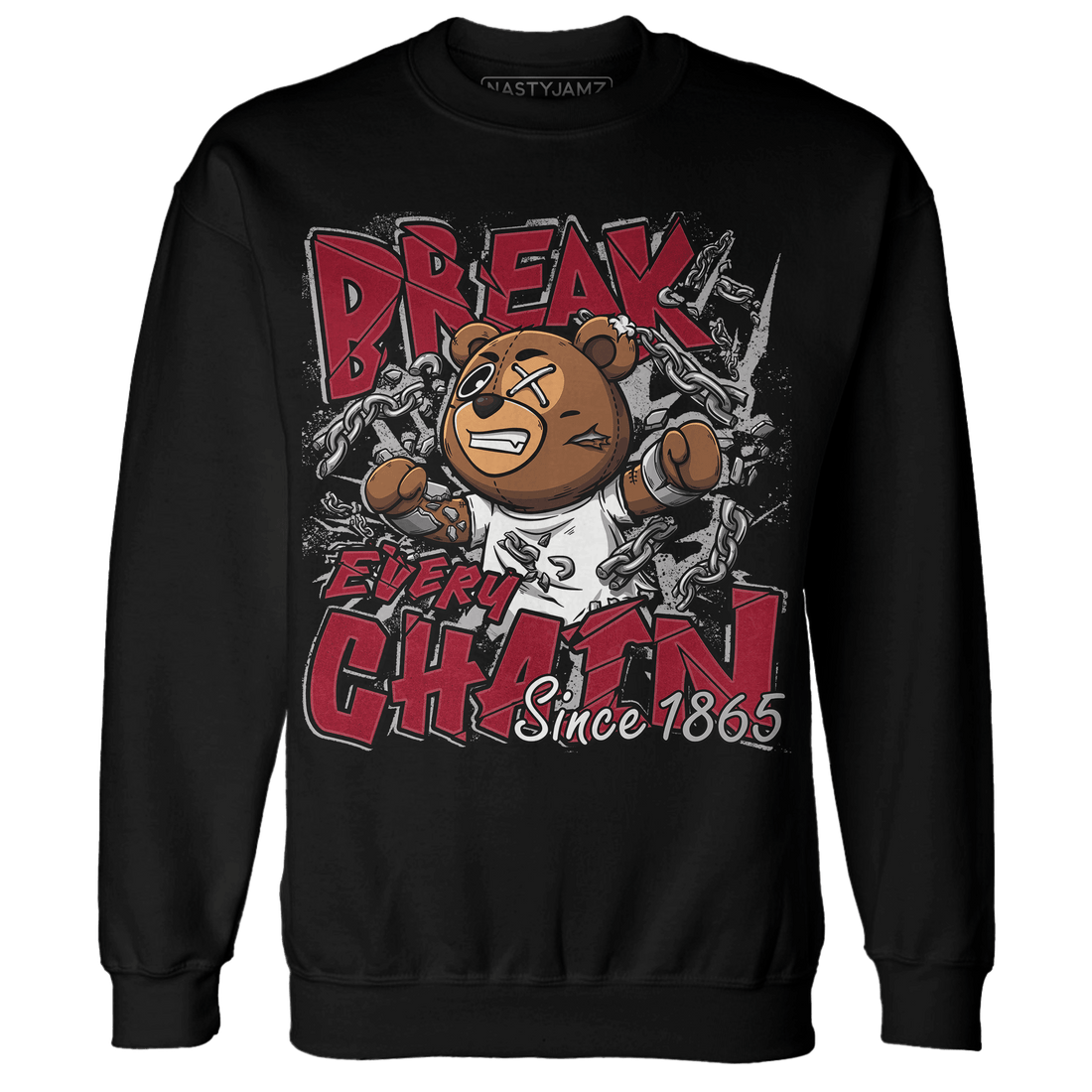 Retro Red Taxi 12s Sweatshirt Match BER Break Chain - NastyJamz