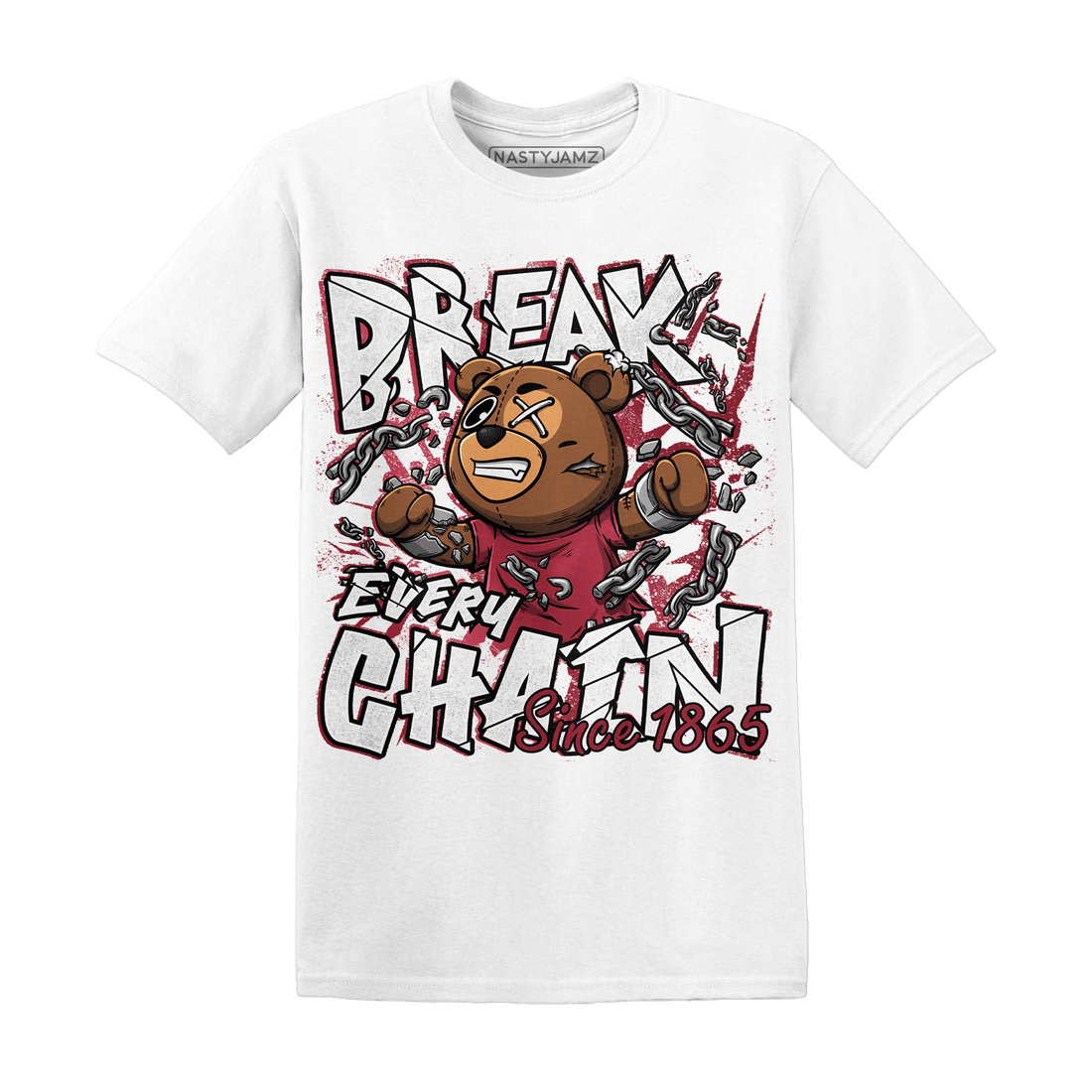 High 85 Metallic Burgundy 1s T Shirt Match BER Break Chain - NastyJamz