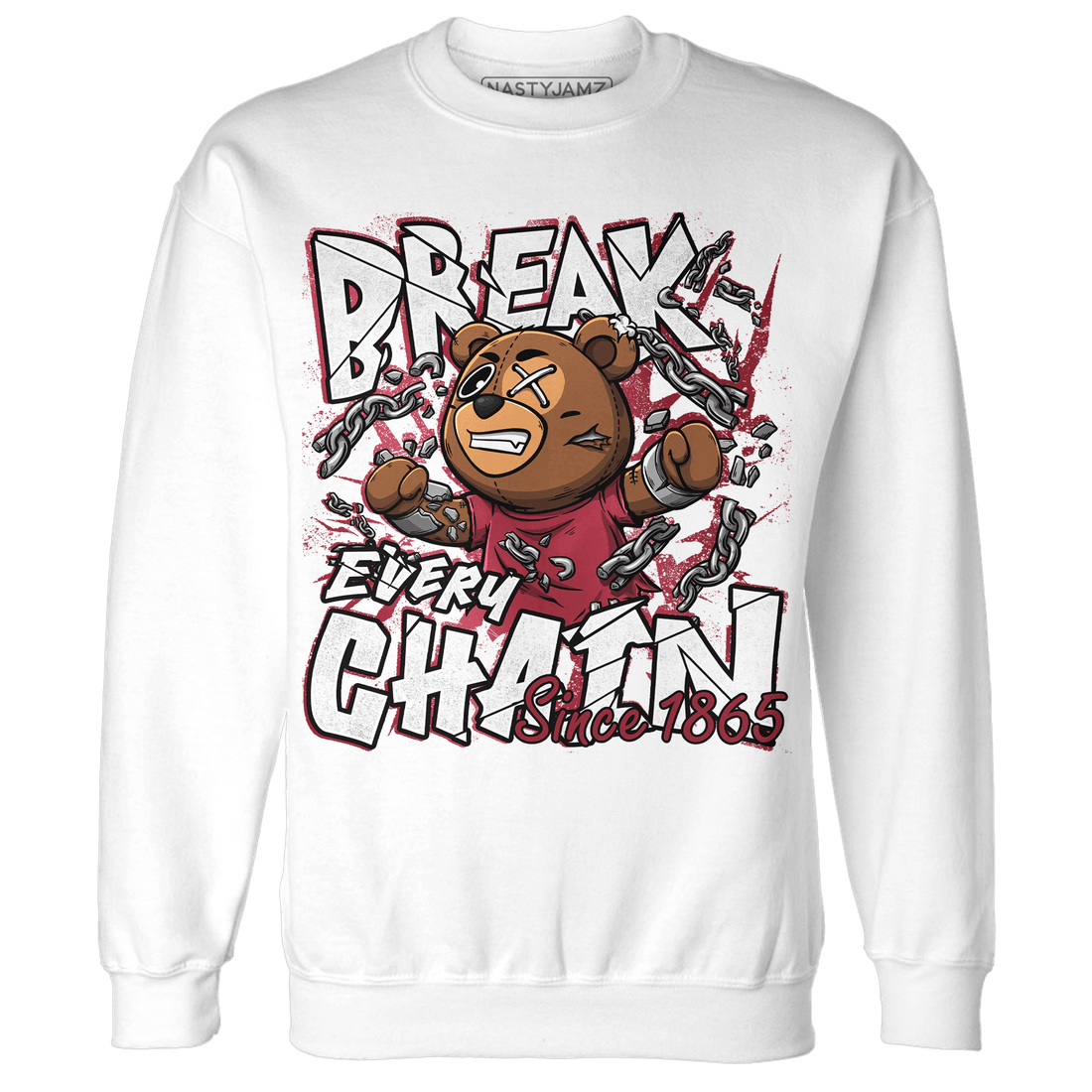 High 85 Metallic Burgundy 1s Sweatshirt Match BER Break Chain - NastyJamz