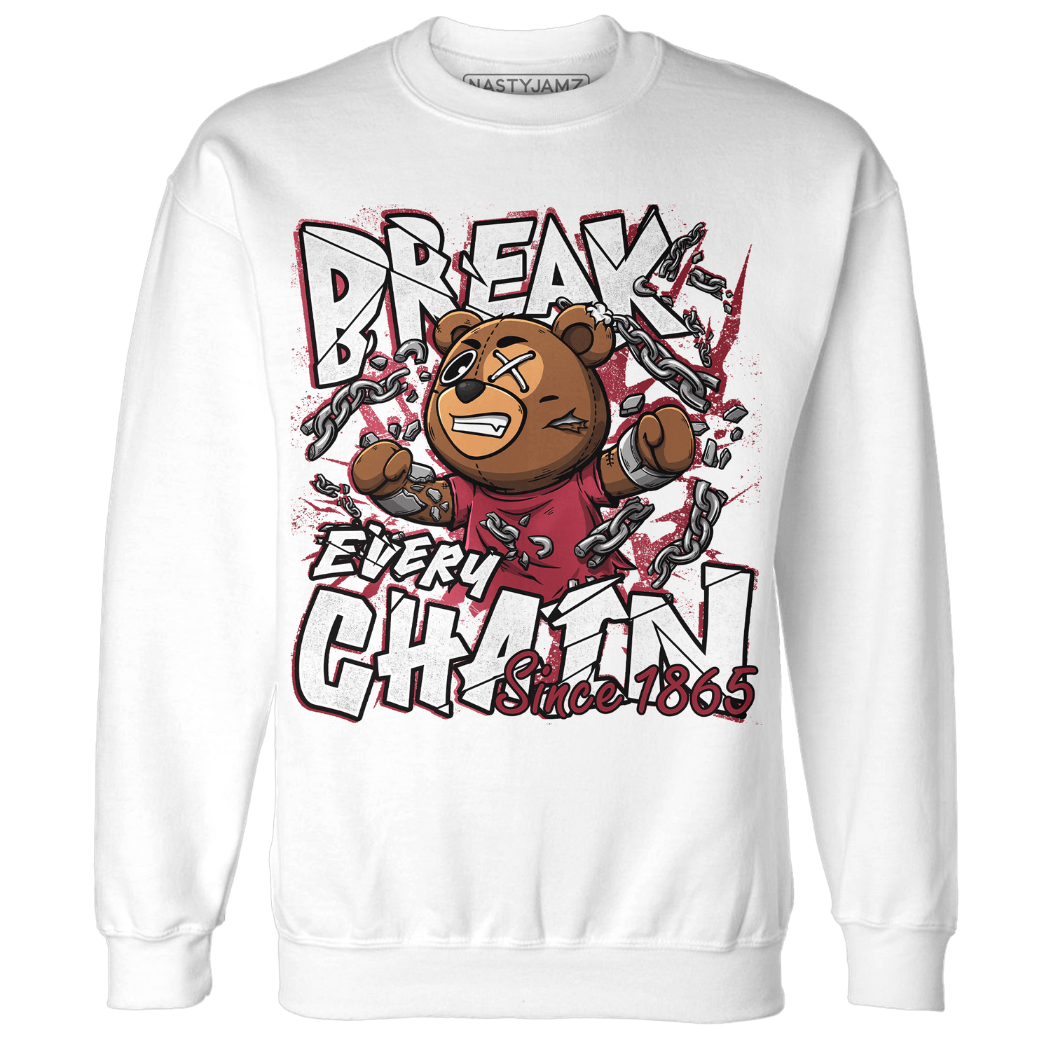 High 85 Metallic Burgundy 1s Sweatshirt Match BER Break Chain - NastyJamz