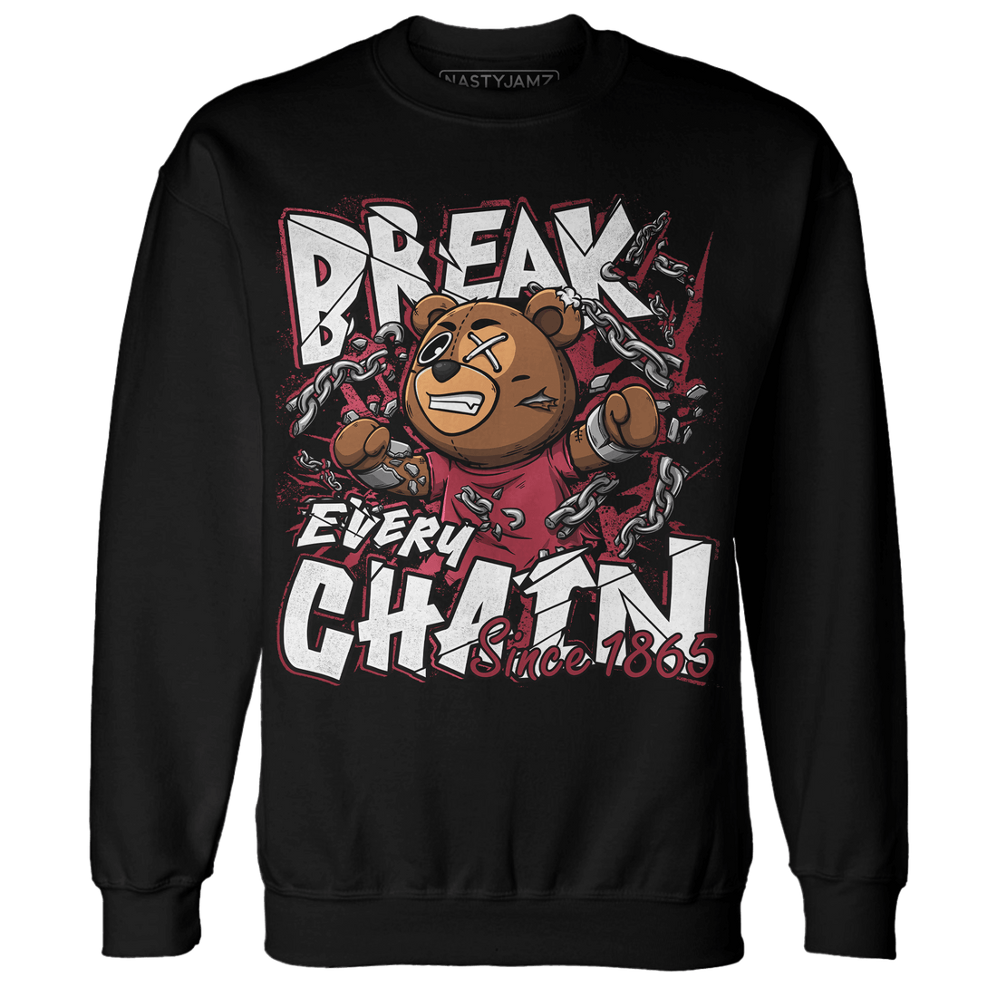 High 85 Metallic Burgundy 1s Sweatshirt Match BER Break Chain - NastyJamz
