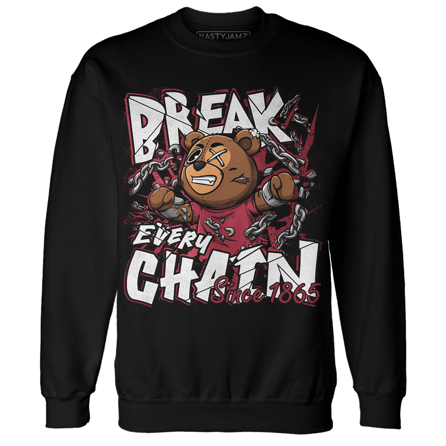 High 85 Metallic Burgundy 1s Sweatshirt Match BER Break Chain - NastyJamz