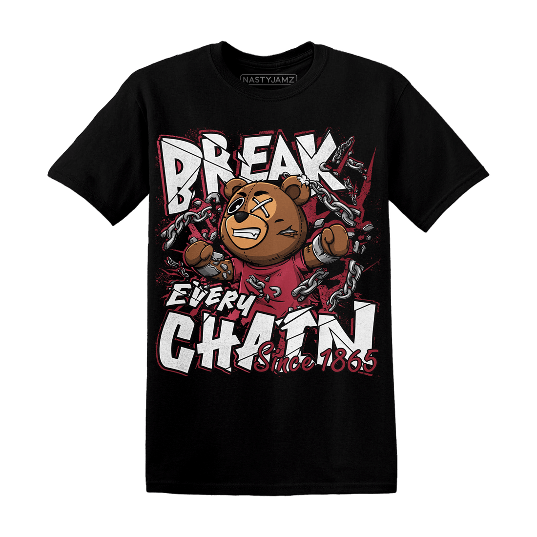 High 85 Metallic Burgundy 1s T Shirt Match BER Break Chain - NastyJamz