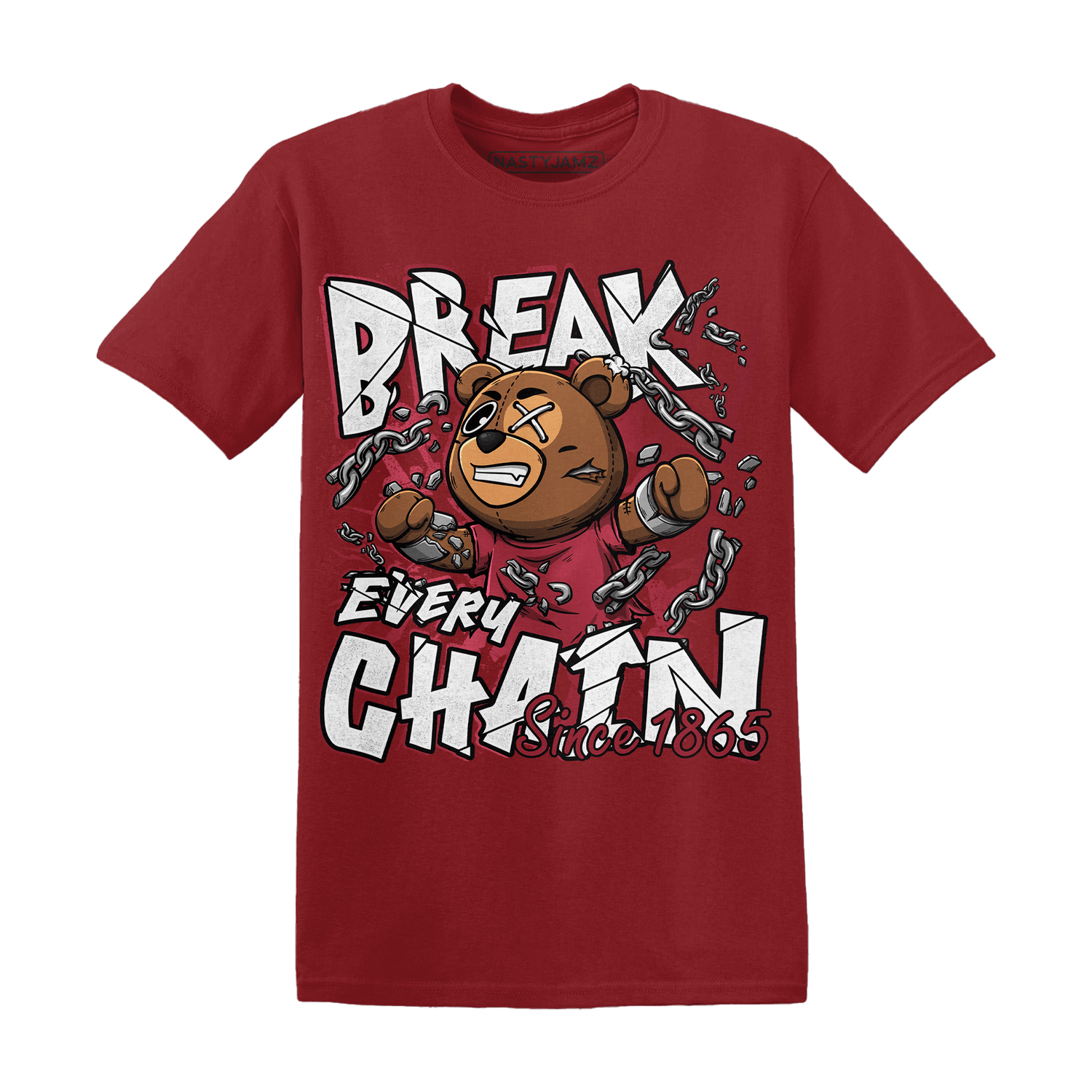 High 85 Metallic Burgundy 1s T Shirt Match BER Break Chain - NastyJamz