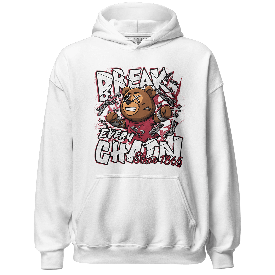 High 85 Metallic Burgundy 1s Hoodie Match BER Break Chain - NastyJamz