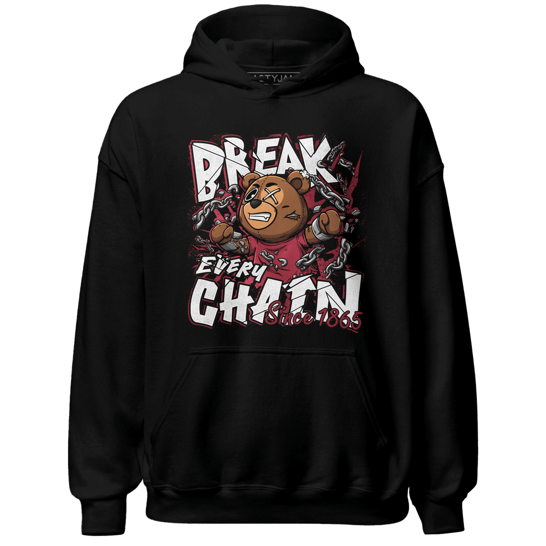 High 85 Metallic Burgundy 1s Hoodie Match BER Break Chain - NastyJamz