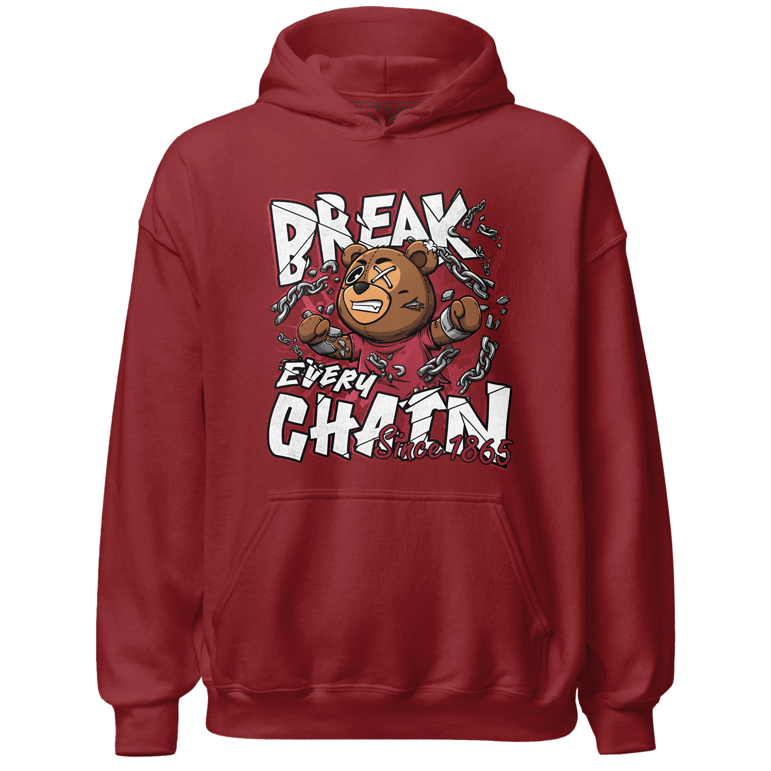 High 85 Metallic Burgundy 1s Hoodie Match BER Break Chain - NastyJamz