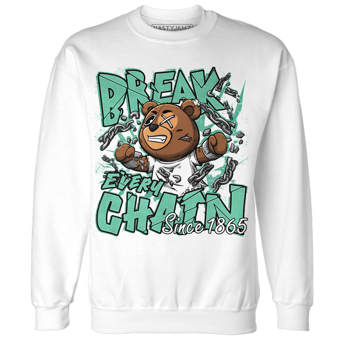 High OG Green Glow 1s Sweatshirt Match BER Break Chain - NastyJamz