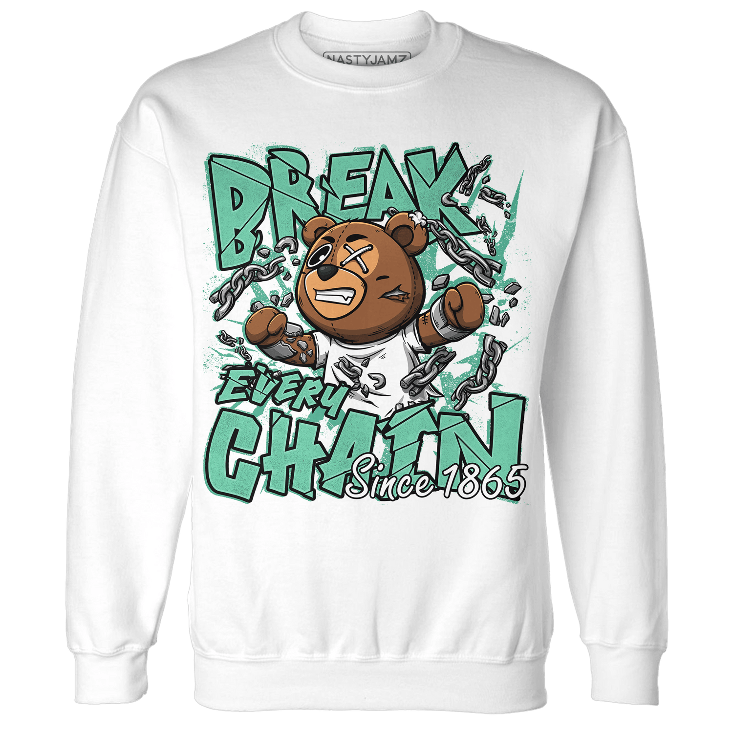 High OG Green Glow 1s Sweatshirt Match BER Break Chain - NastyJamz