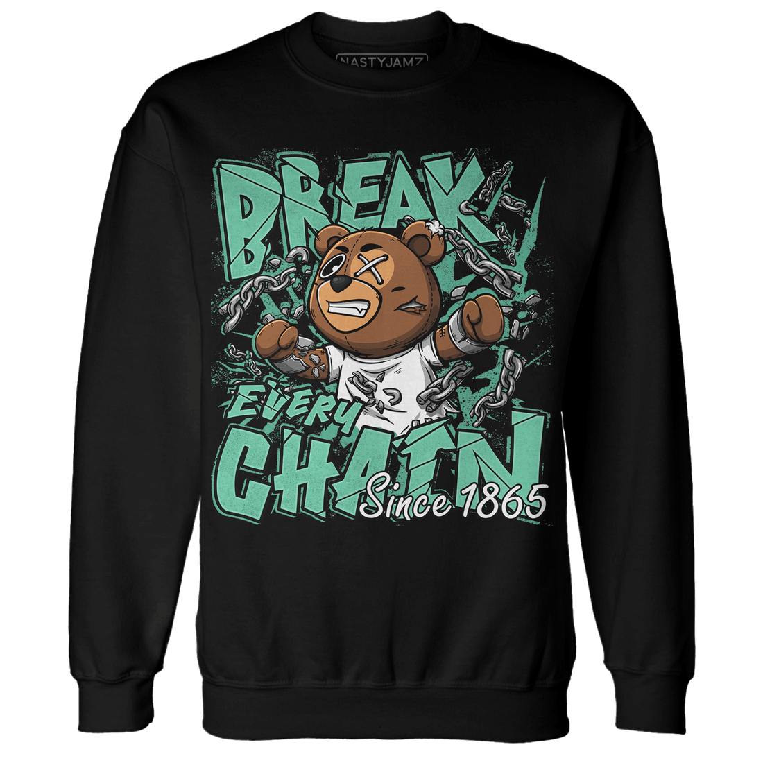 High OG Green Glow 1s Sweatshirt Match BER Break Chain - NastyJamz