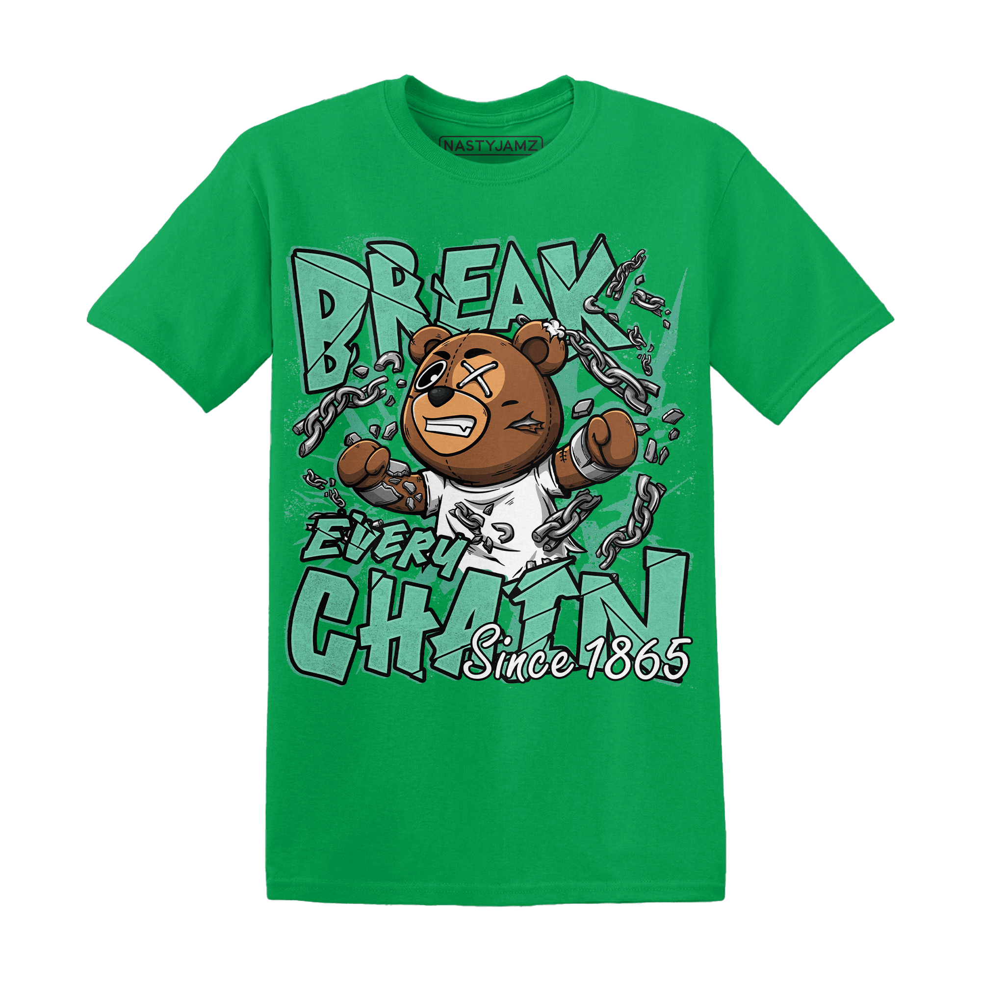 High OG Green Glow 1s T Shirt BER Break Chain - NastyJamz