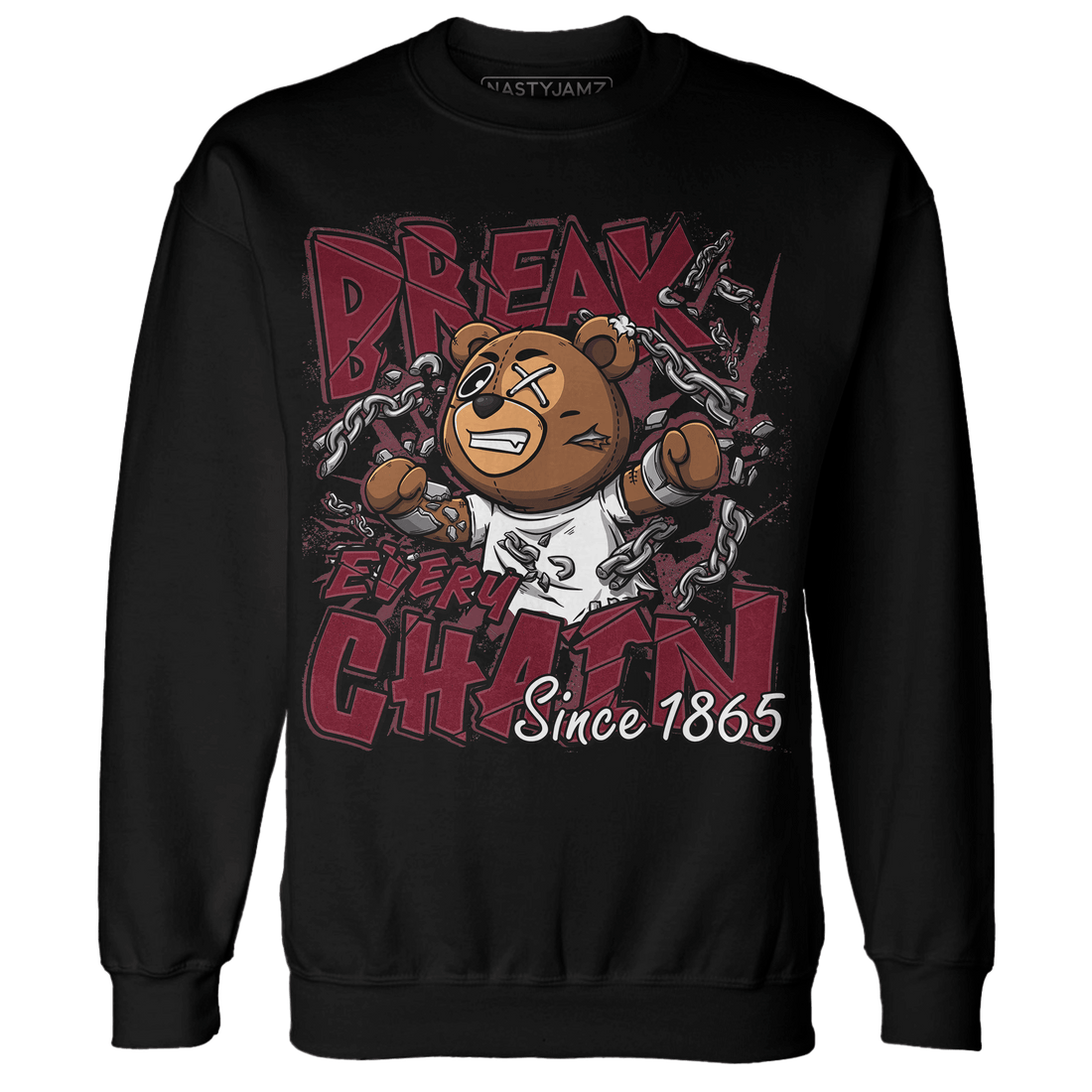 High White Team Red 1s Sweatshirt Match BER Break Chain - NastyJamz
