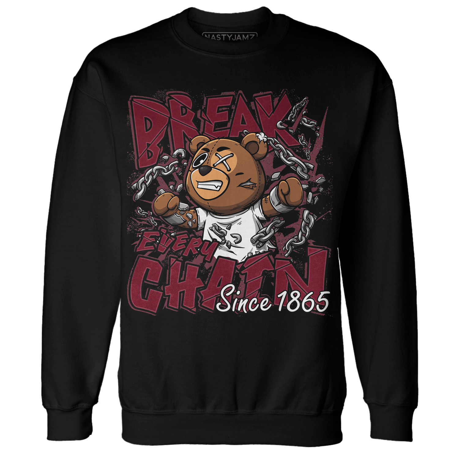 High White Team Red 1s Sweatshirt Match BER Break Chain - NastyJamz