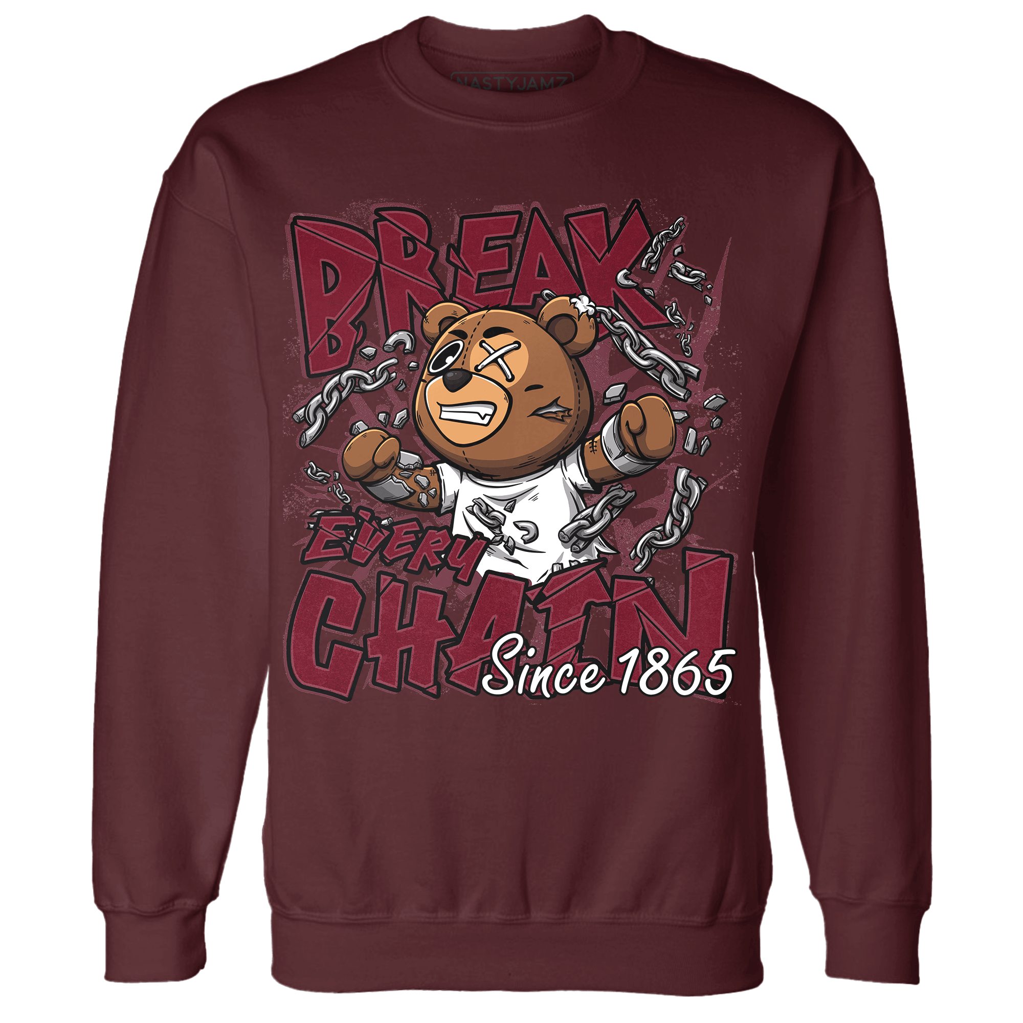 High White Team Red 1s Sweatshirt Match BER Break Chain - NastyJamz