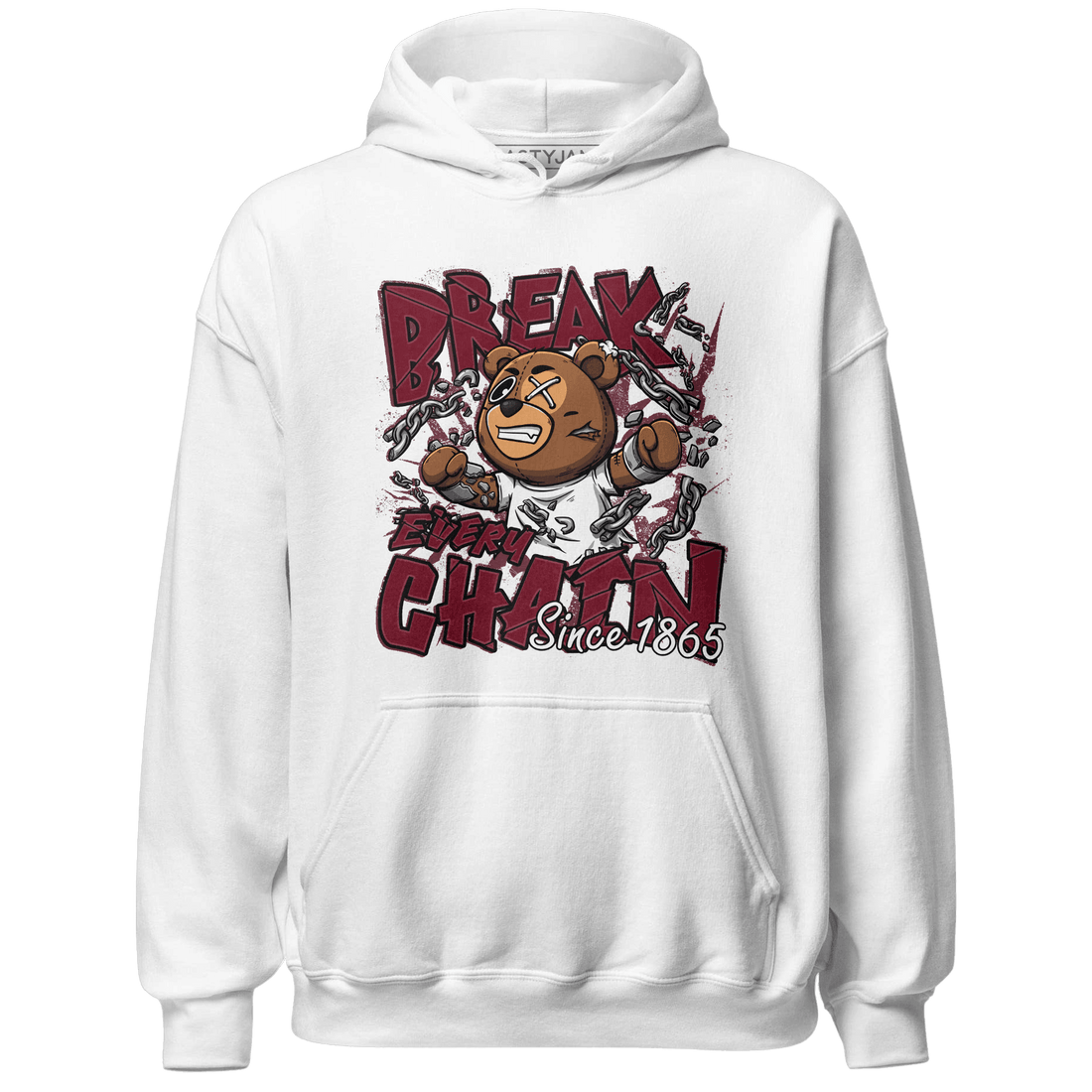 High White Team Red 1s Hoodie Match BER Break Chain - NastyJamz