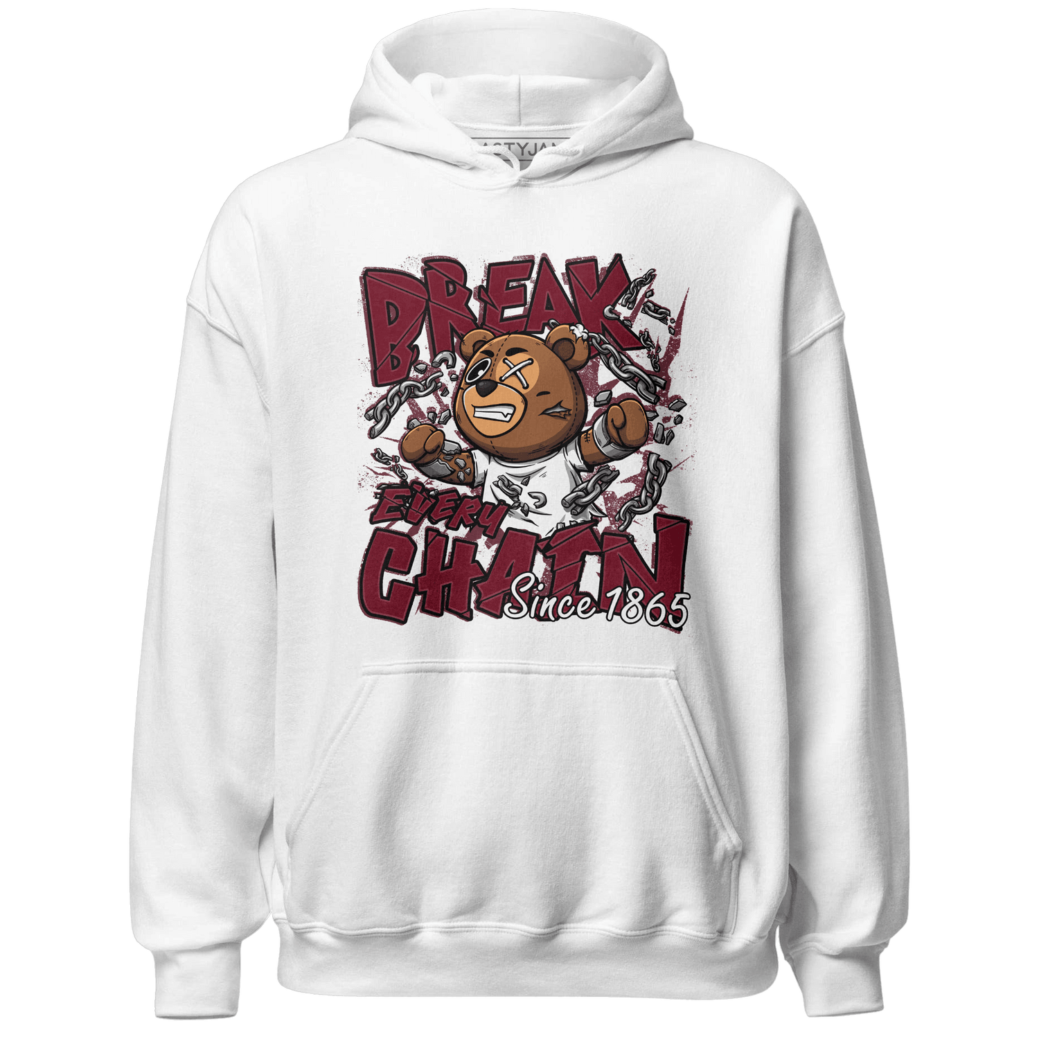 High White Team Red 1s Hoodie Match BER Break Chain - NastyJamz