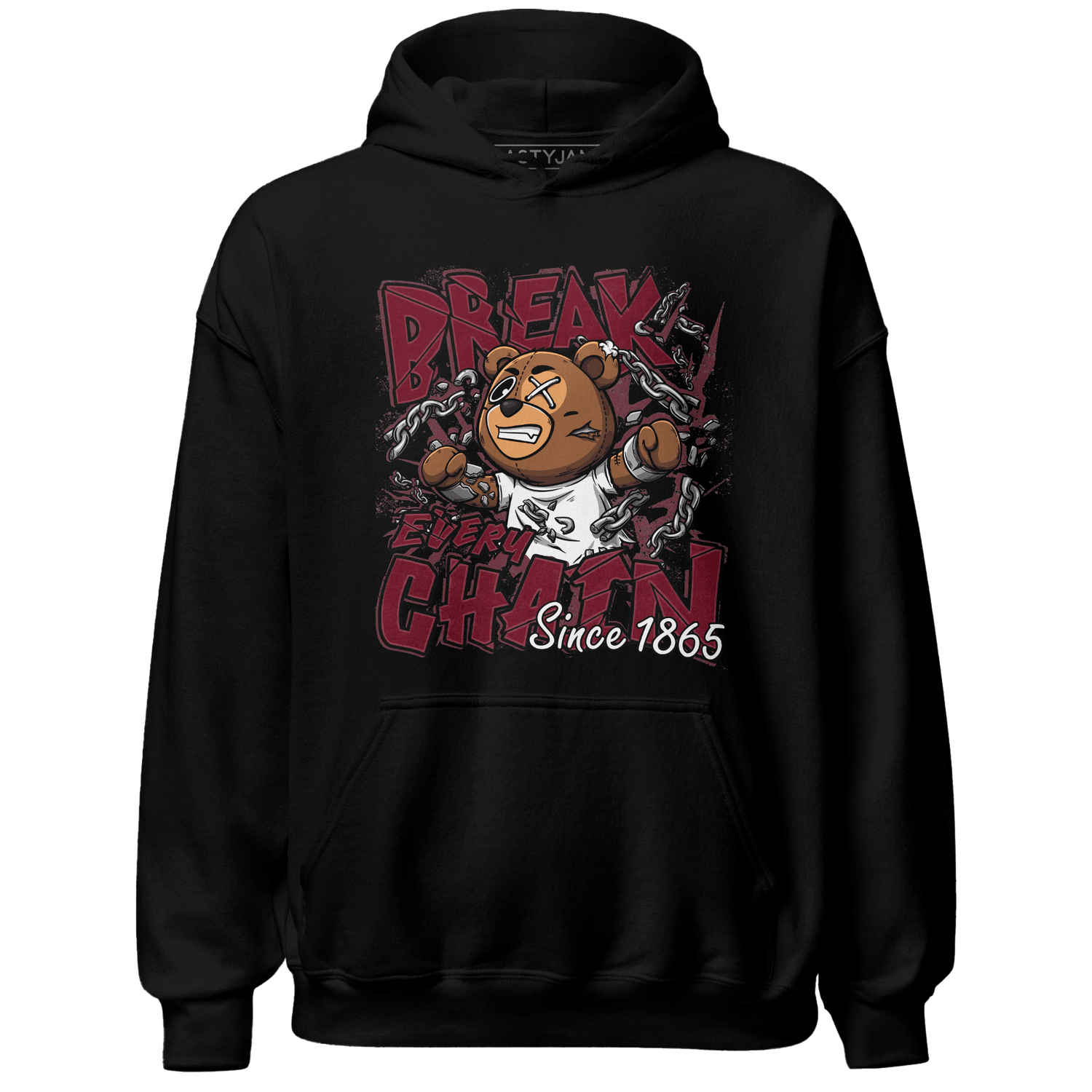High White Team Red 1s Hoodie Match BER Break Chain - NastyJamz