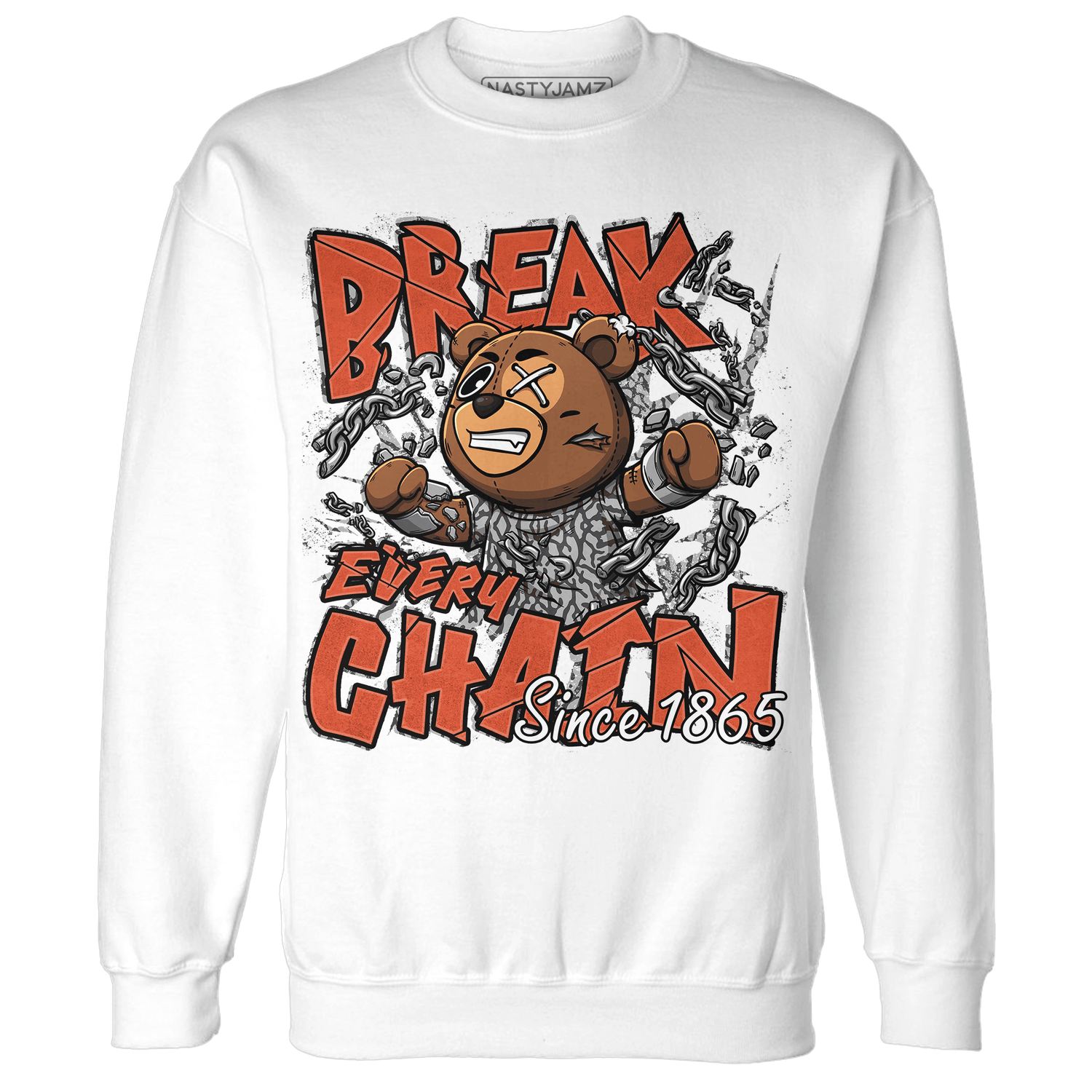 Georgia Peach 3s Sweatshirt Match BER Break Chain - NastyJamz