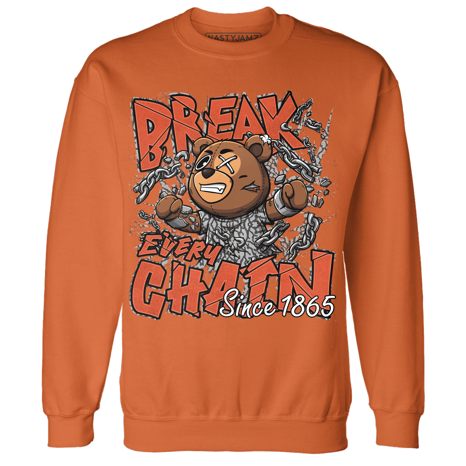 Georgia Peach 3s Sweatshirt Match BER Break Chain - NastyJamz