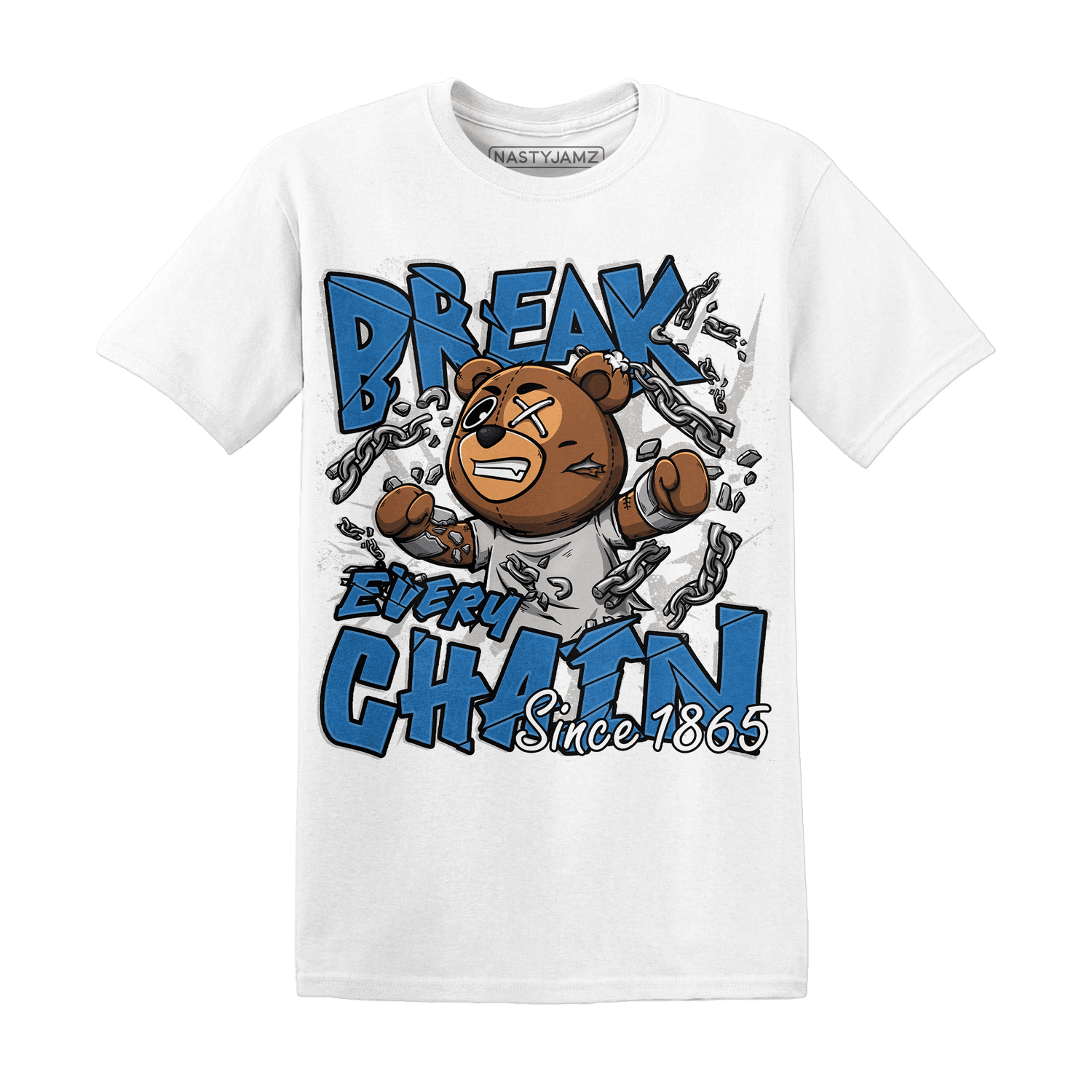 Industrial Blue 4s T Shirt BER Break Chain - NastyJamz