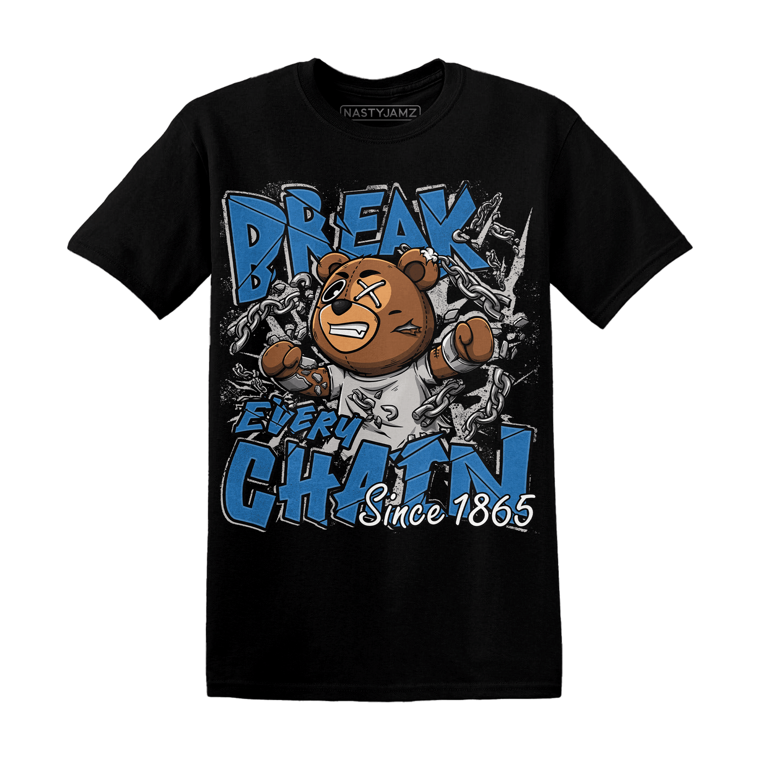 Industrial Blue 4s T Shirt BER Break Chain - NastyJamz