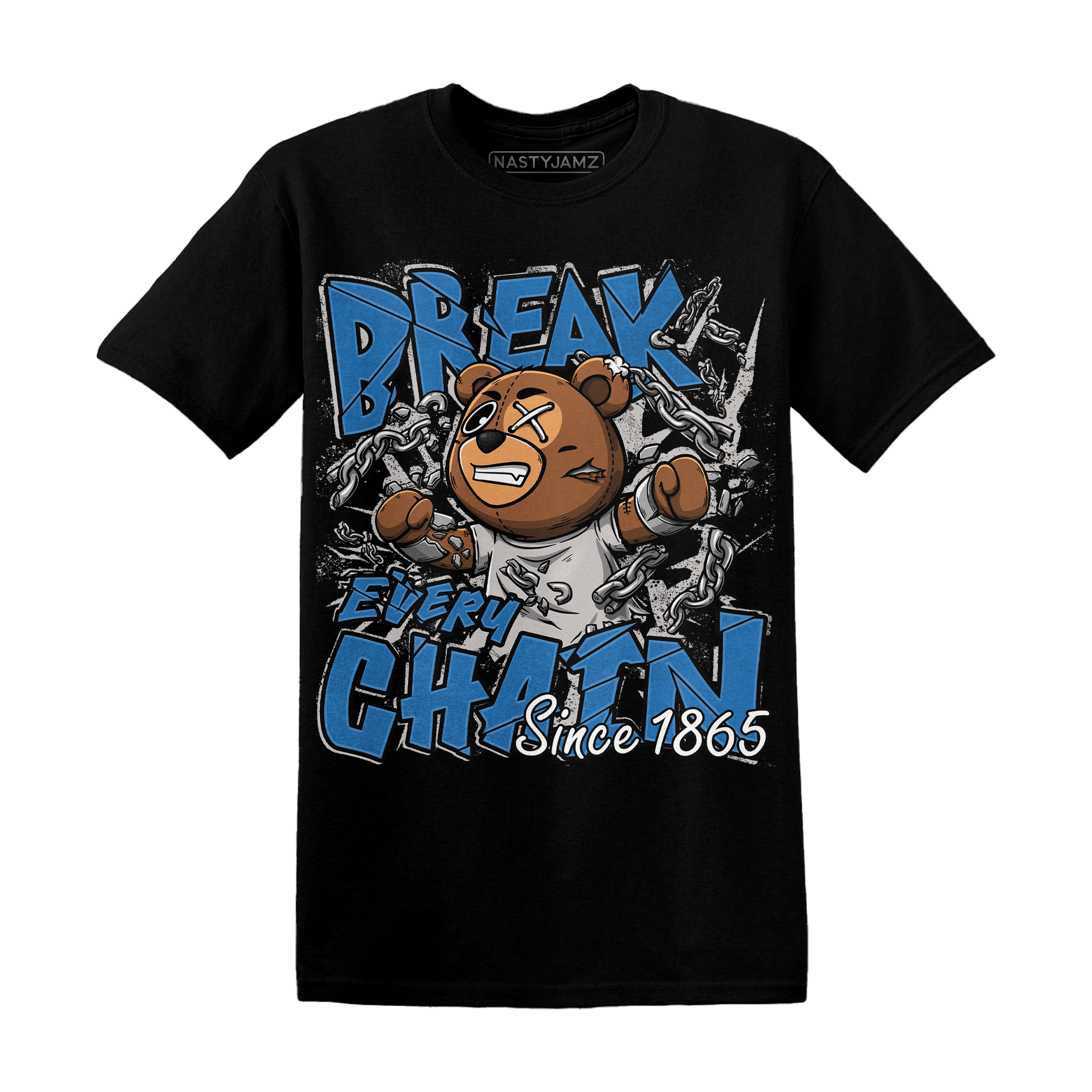 Industrial Blue 4s T Shirt BER Break Chain - NastyJamz