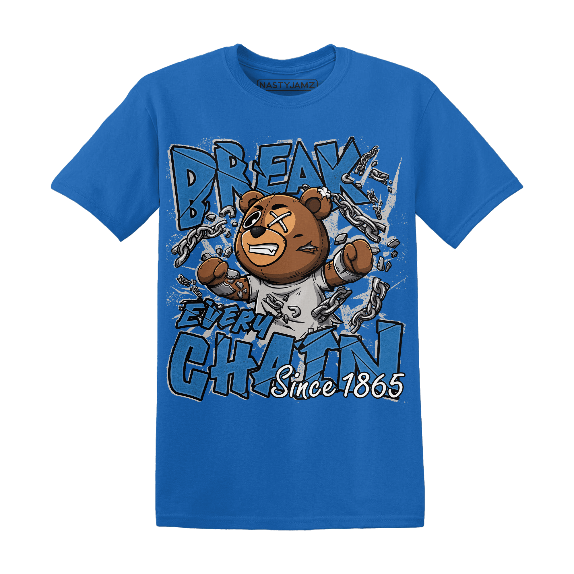 Industrial Blue 4s T Shirt BER Break Chain - NastyJamz