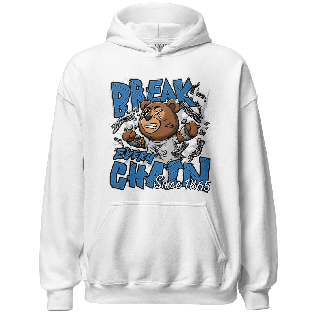 Industrial Blue 4s Hoodie Match BER Break Chain - NastyJamz