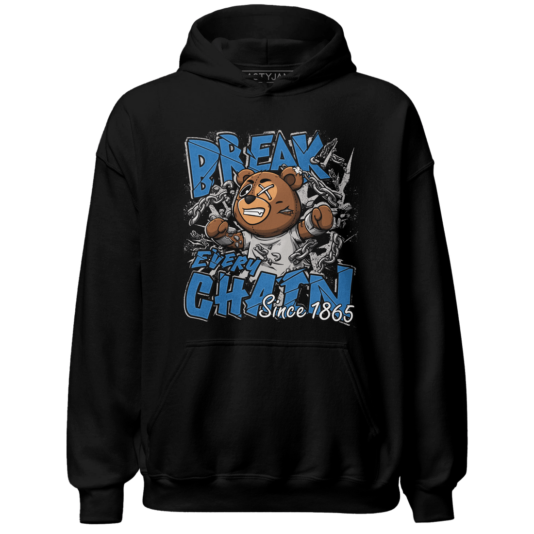 Industrial Blue 4s Hoodie Match BER Break Chain - NastyJamz