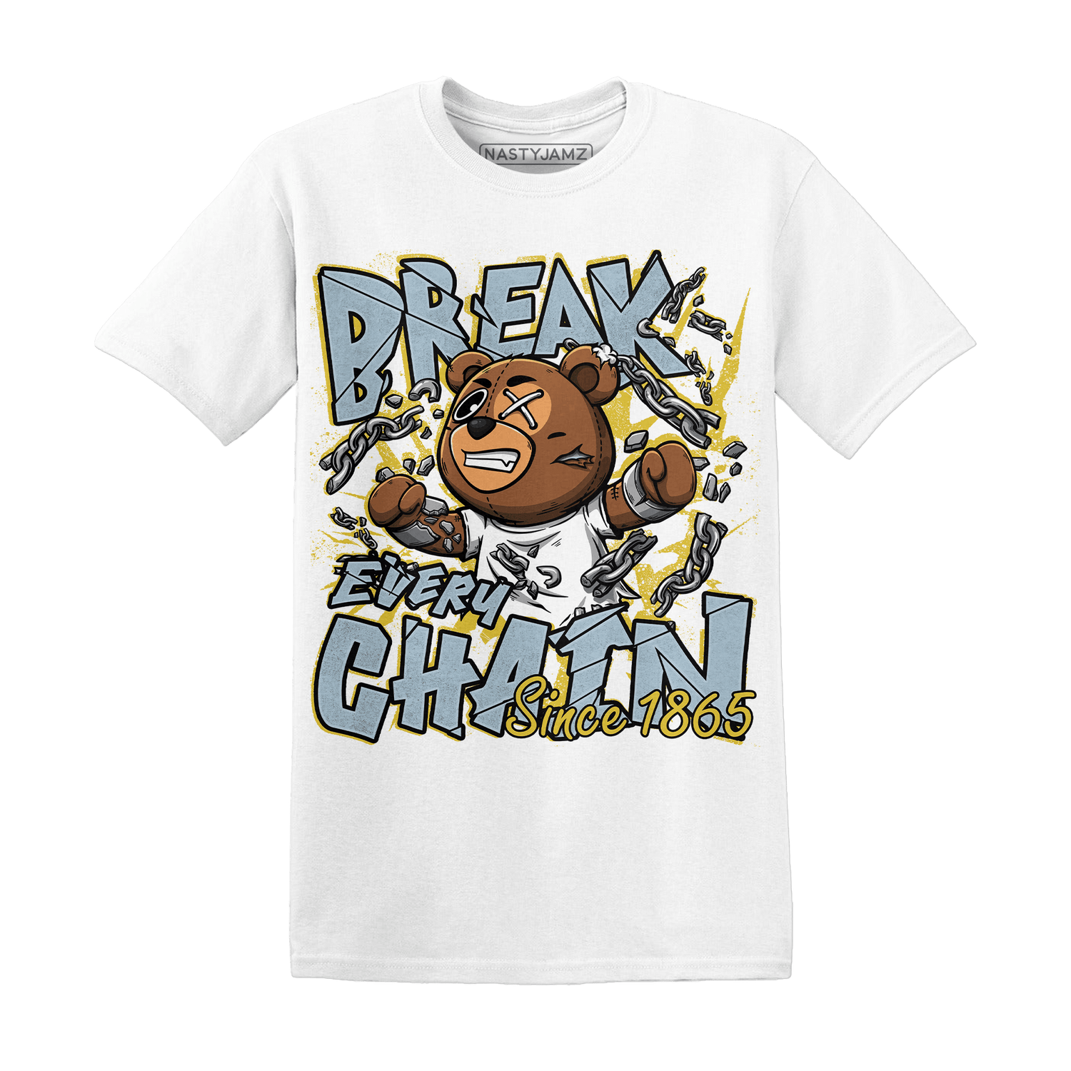 Blue Grey 13s T Shirt BER Break Chain - NastyJamz
