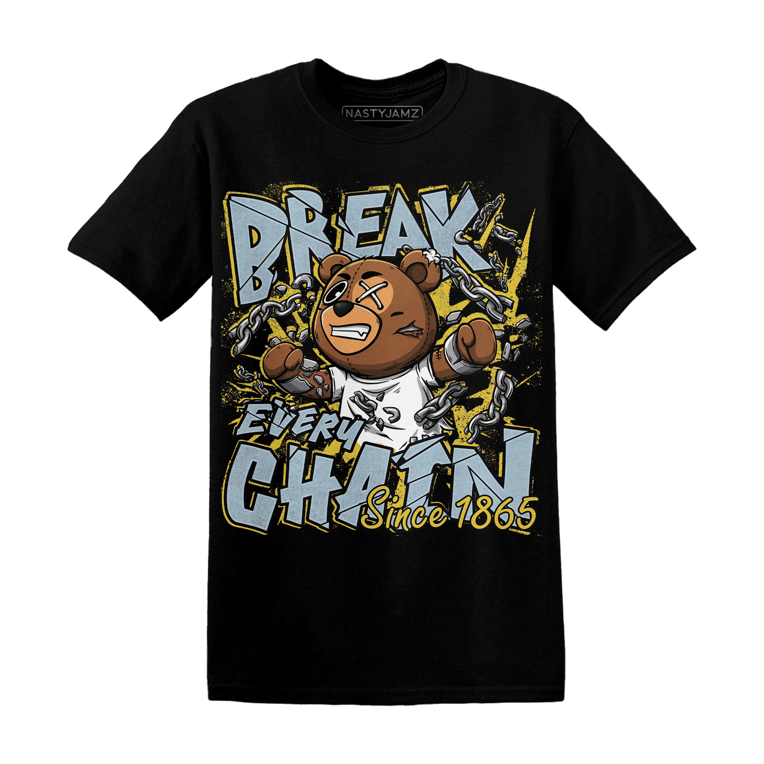 Blue Grey 13s T Shirt BER Break Chain - NastyJamz